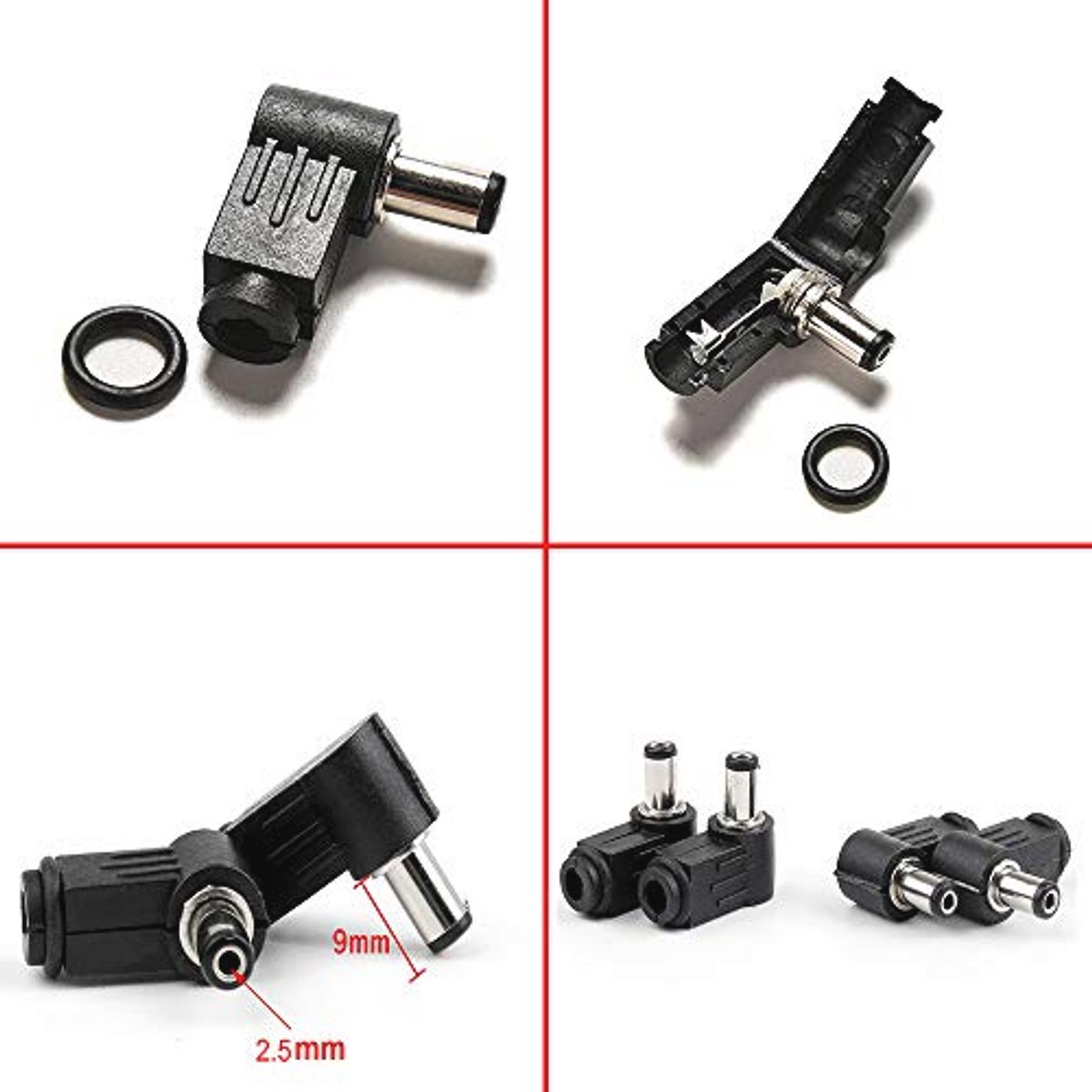 DC Power Jack Connector Set 5,5 x 2,5 mm - 10 Sets voor Elektronische Projecten