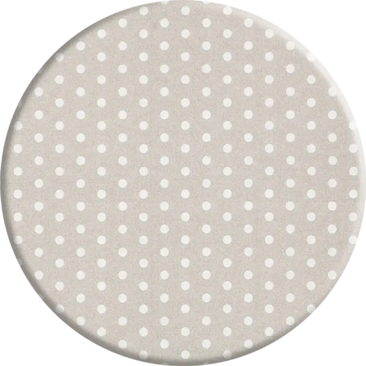 Rond Tafelkleed Gecoat - Ø 140 cm - Stippen - Beige/Wit