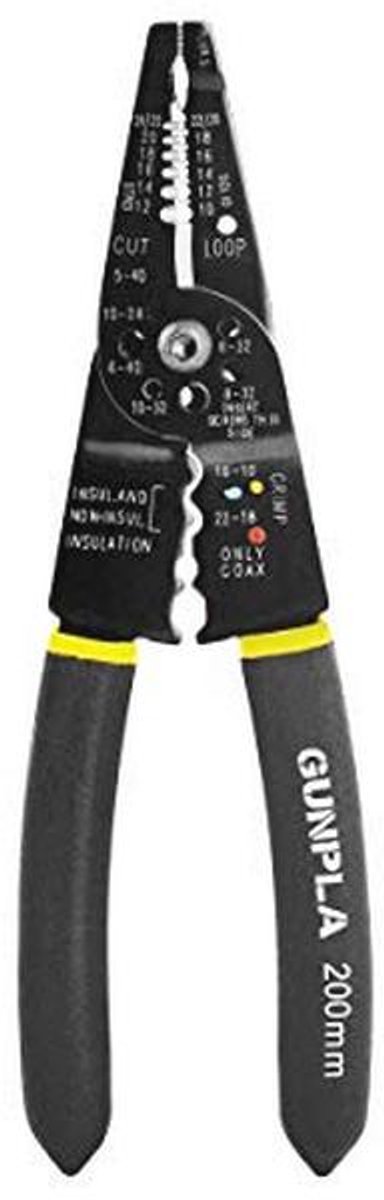 Multifunctionele Draadstripper voor Kabels, Schroeven en Draden - 200 mm Krimptang met Ergonomische Grip