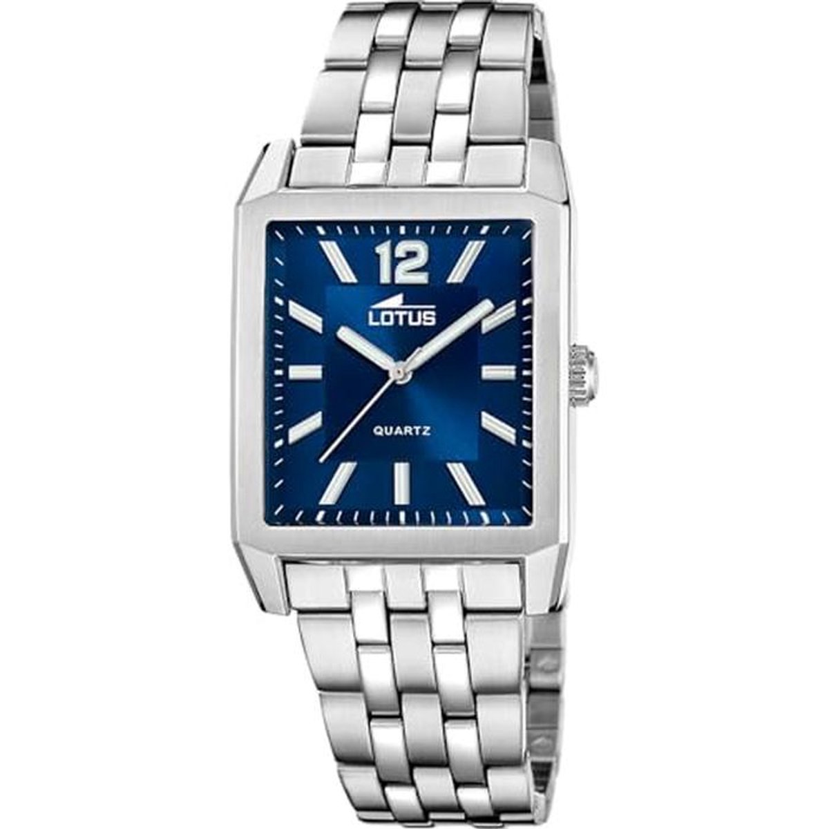 Heren Horloge Vierkant Staal Grijs Zilveren Armband