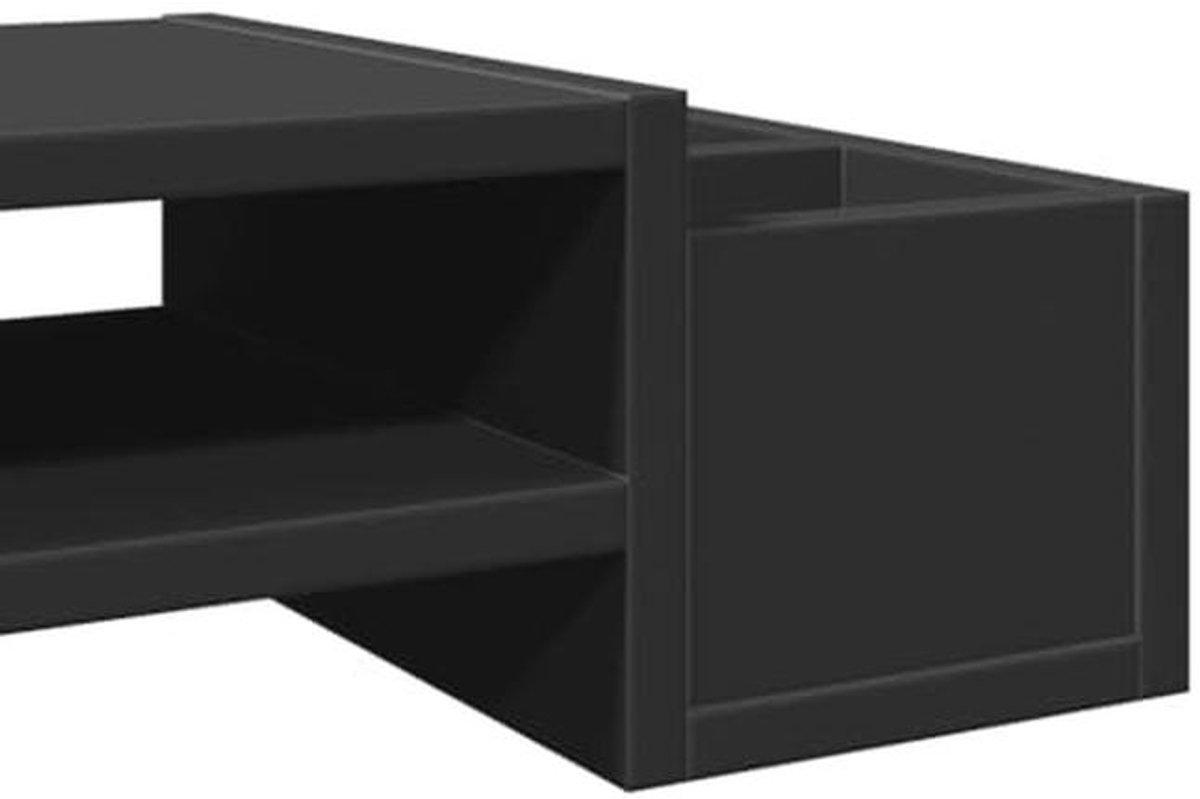 Monitorstandaard met opbergruimte 100x27x15 cm - Hout Zwart