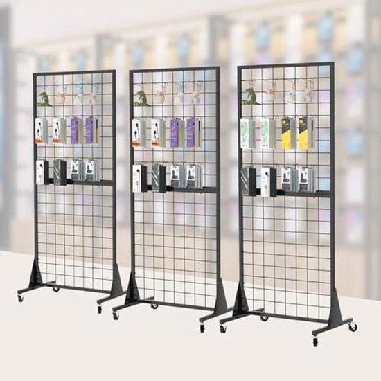3-Pack Gridwall Panel Display Stands 2'x5.5' Ft - Stevige Vloerstaande ...