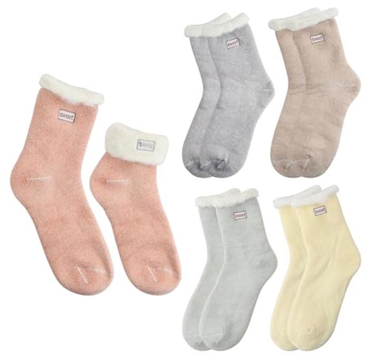 5 paar comfortabele thermosokken voor dames - Maatt 36-42, Perfect voor winterse activiteiten