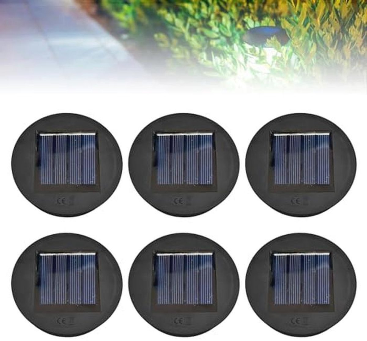 Zonnelampen Voor Buiten - 6 Stuks Waterdichte LED Vervangingslampen 8 cm