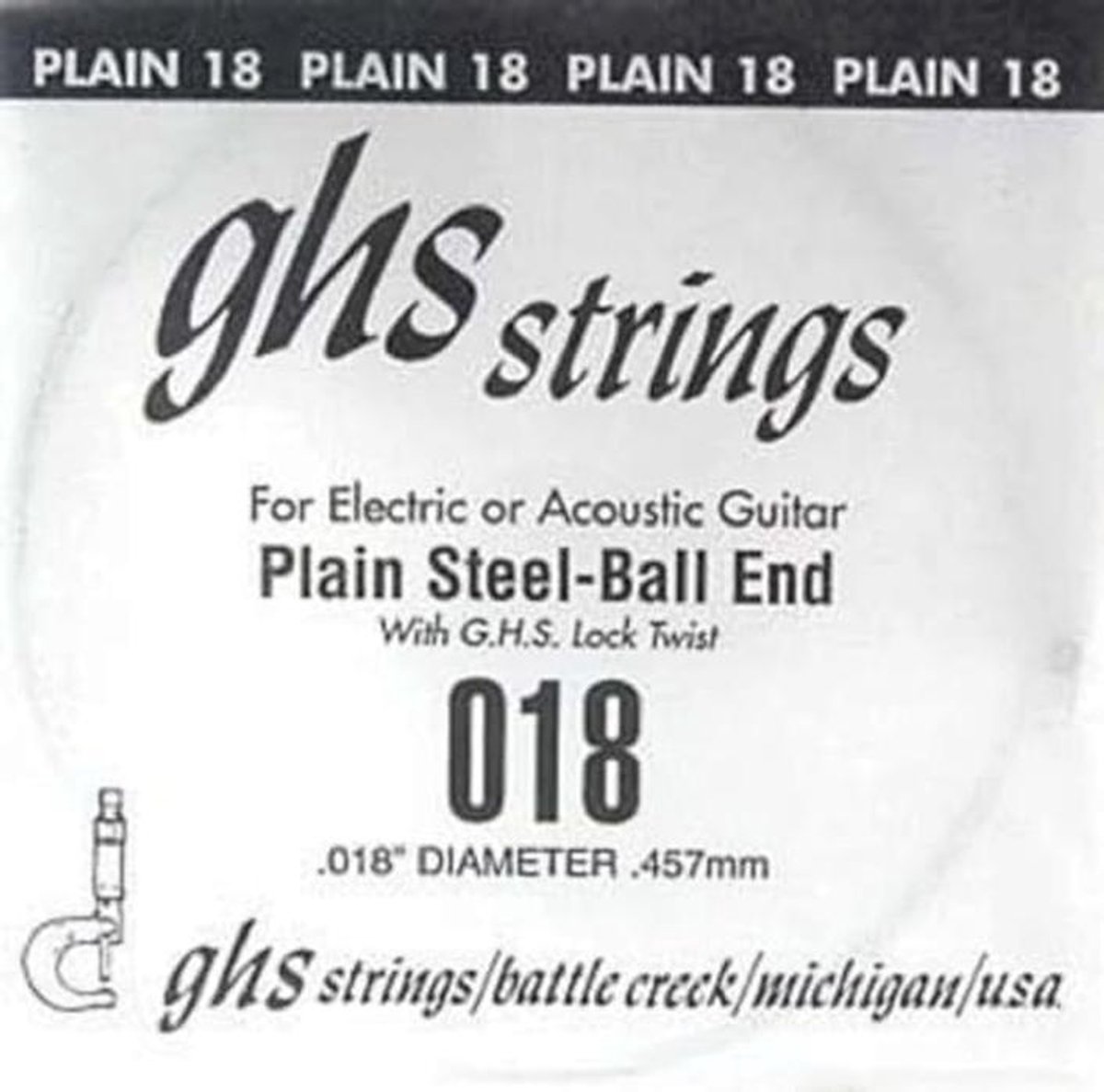 GHS BOOMERS Single String Voor Elektrische Gitaar - Effen Staal - 018