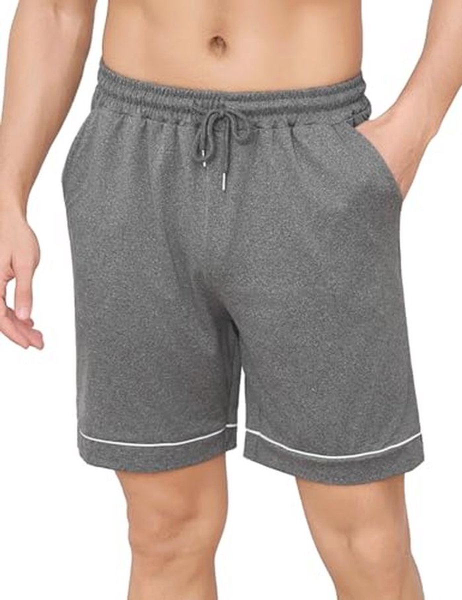 Korte Zomer Pyjamabroek voor Heren - Katoenen Nachtkleding met Zakken