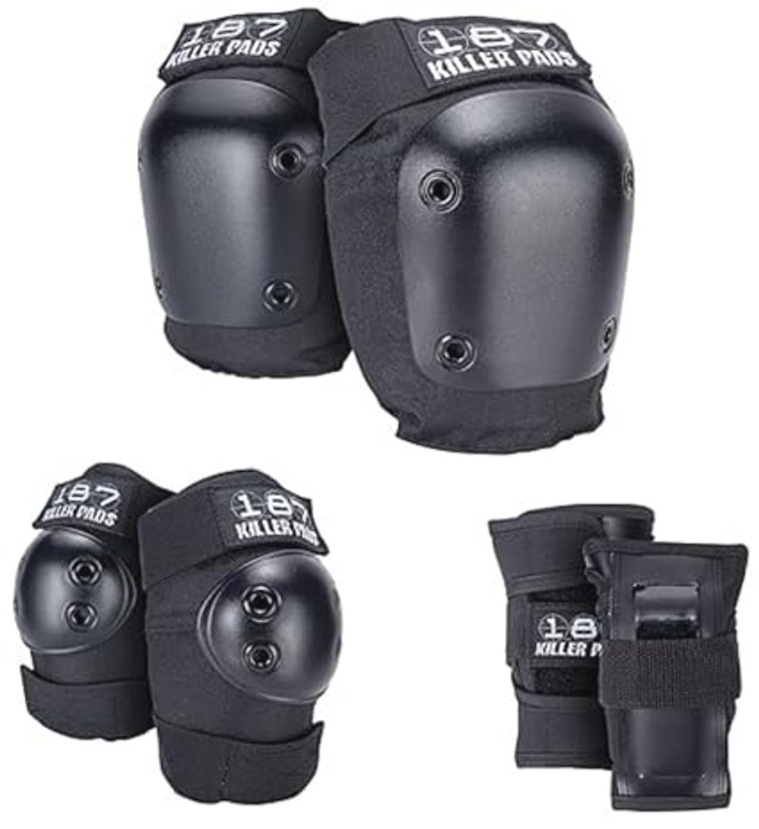 Kniebeschermers voor skateboarden - Junior Six Pack - Zwart