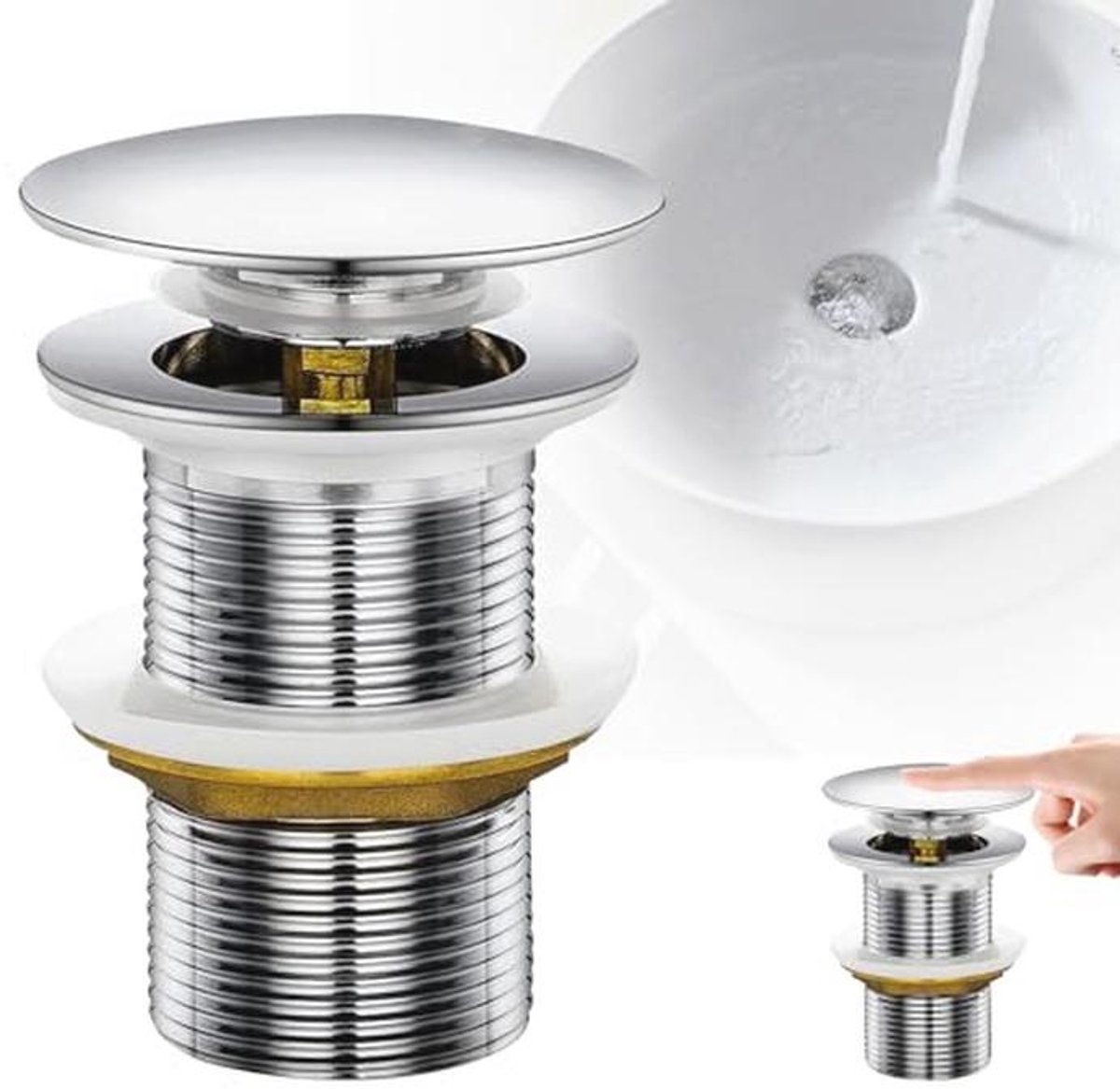 Universele Wastafel Stopper G1 1/4 inch - Pop-up Afvoerstop voor Keuken en Badkamer