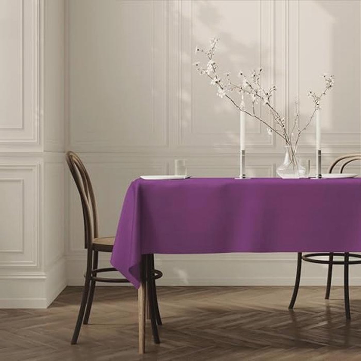 Onderhoudsvriendelijk Tafelkleed van Polyester - Rechthoekig 150 x 300 cm - Effen Paars
