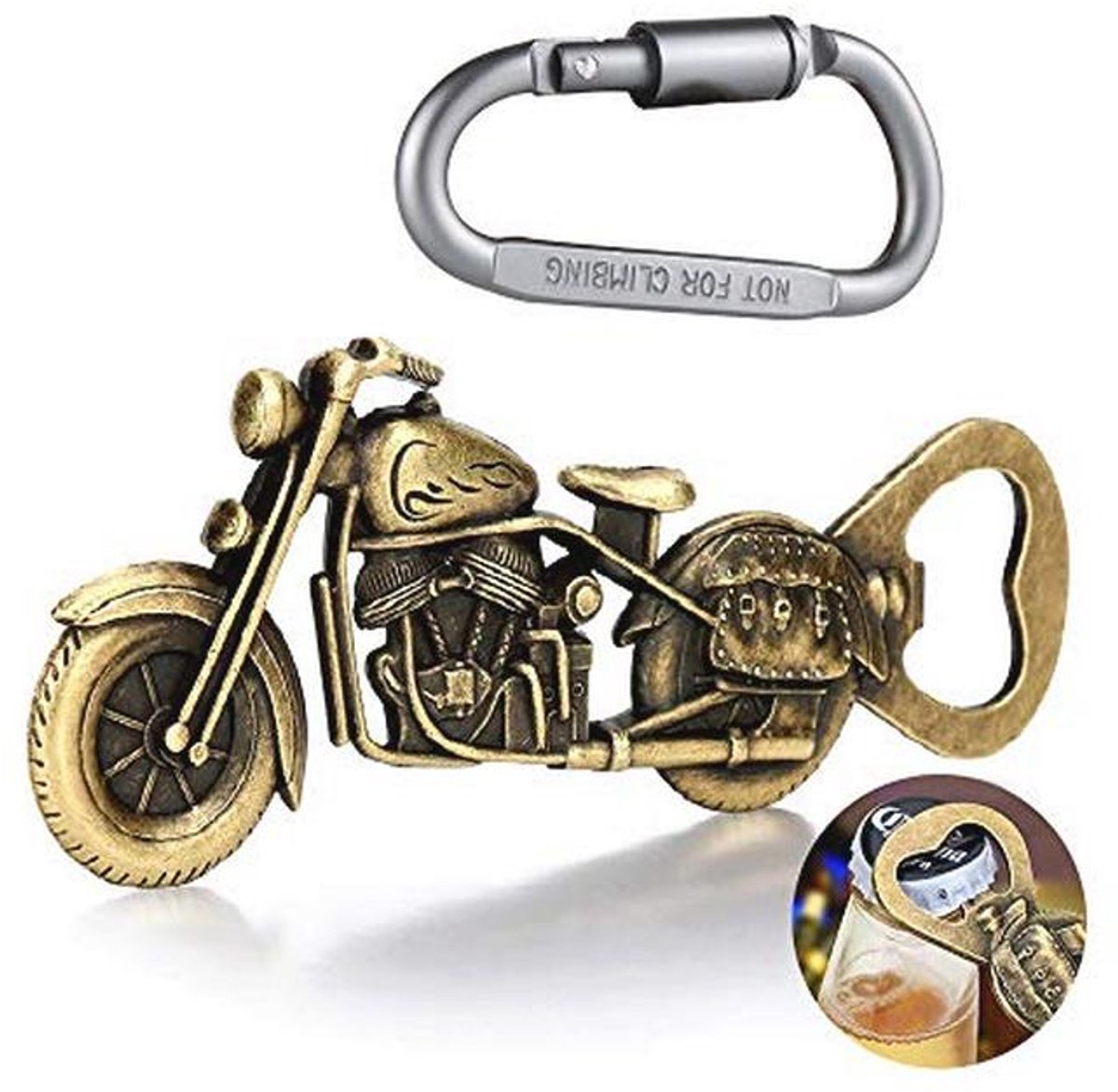 Vintage Motorrijder Bierflesopener | Origineel Cadeau voor Mannen, Vader, Opa - Perfect voor Feestjes