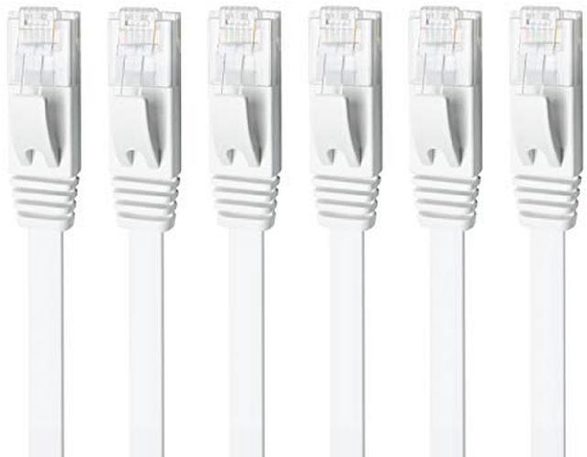 Yauhody Ethernet Kabel 3m Cat6 Networking Cable Flat White, 1000Mbit/s Lan Cables High Speed Patch Cable RJ45 Internet Kabel 10ft for Router, Modem, PC, TV, PS5, POE, Compatible Cat5 Cat7 Cat8 (White)