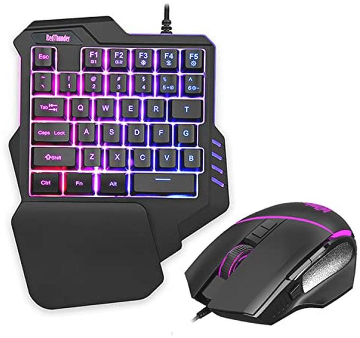 Ergonomisch Mini Gaming Toetsenbord en RGB Muis Combo met 35 Toetsen en 6400 DPI
