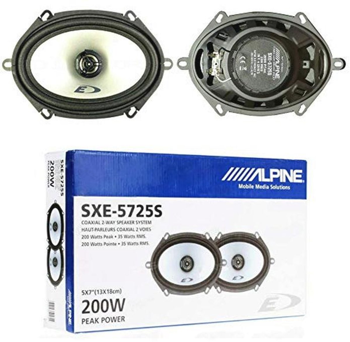 Compatibele 2-weg coaxiale luidsprekers voor auto - 130 x 180 mm, 35 watt RMS, per paar
