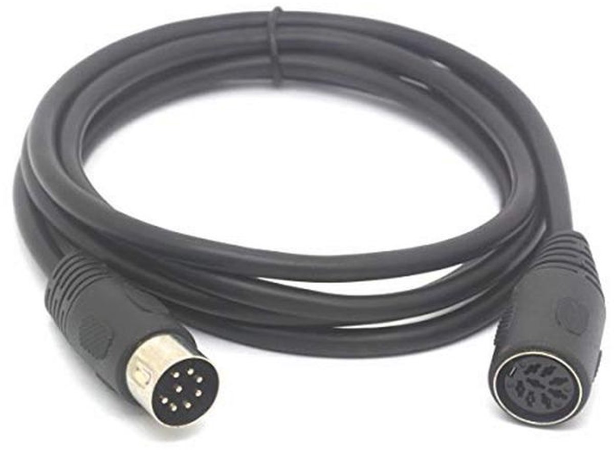 8-Pin DIN MIDI Kabel Verlenging - Mannelijk naar Vrouwelijk 1,5 Meter