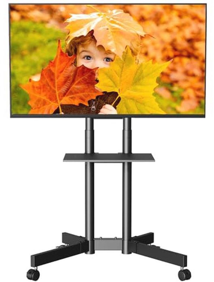 Mobiele TV Stand op Wielen voor 32-85 Inch TV's - Hoogte Verstelbaar en Verplaatsbaar