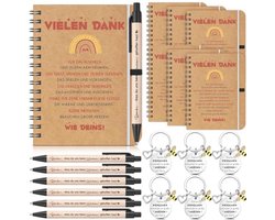 Set van 6 Dank-U Geschenken voor Educatoren en Docenten - Notitieboek, Balpen en Sleutelhanger
