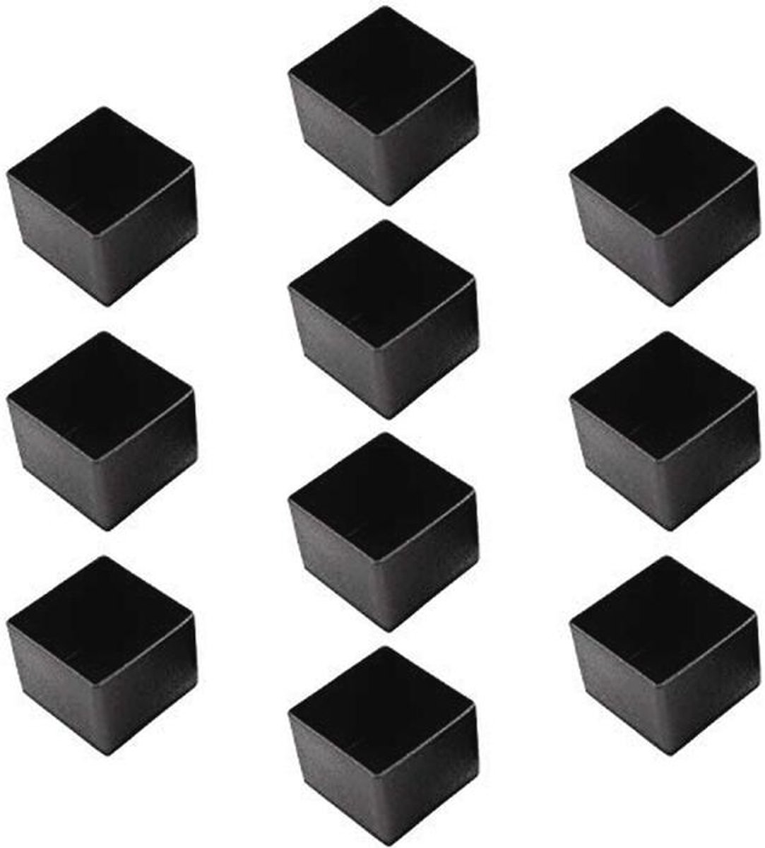 Glijdoppen voor vierkante stoelpootdoppen - 10 stuks, 40 x 40 mm, kunststof