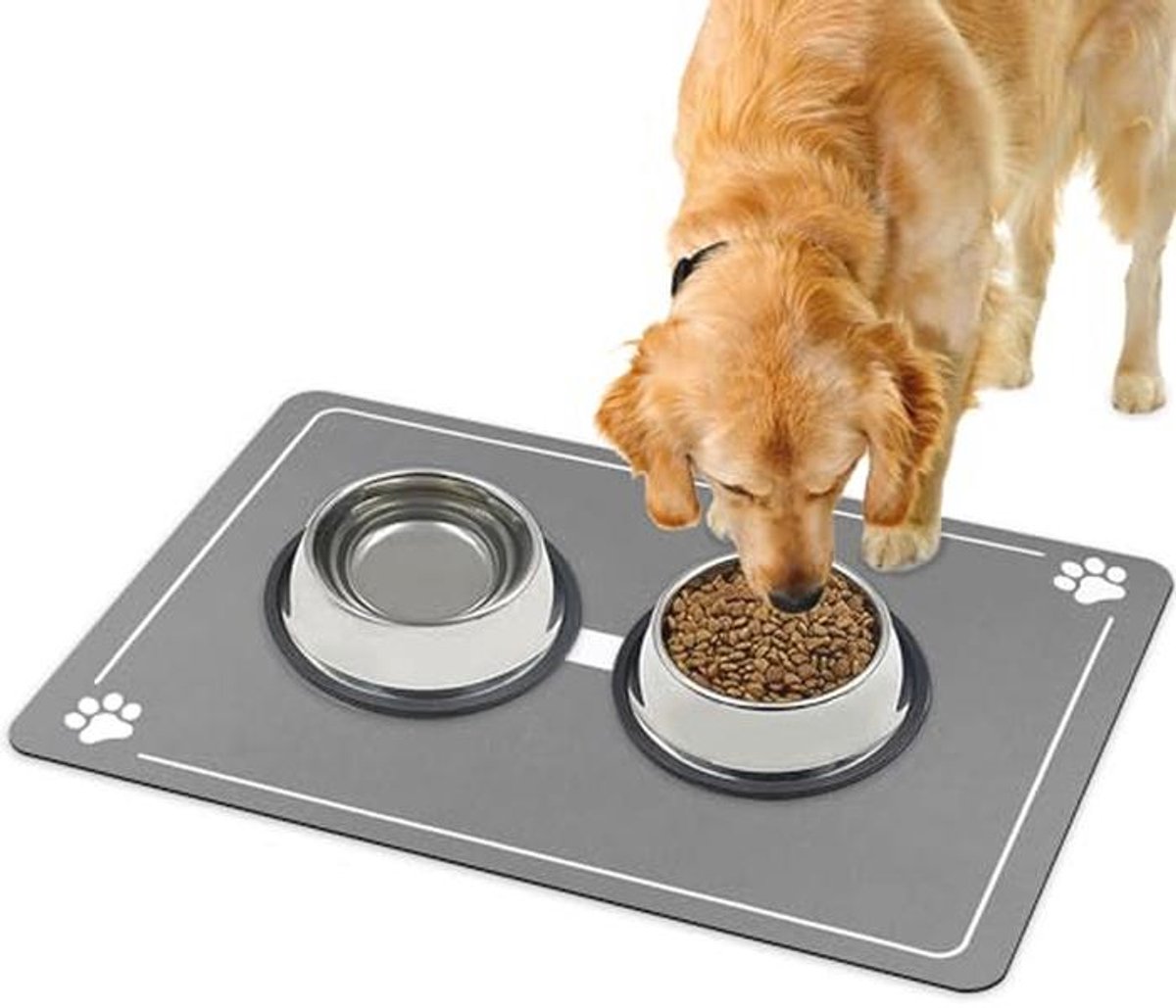 Super absorberende voerbakmat voor honden en katten, antislip en sneldrogend, 40 x 60 cm