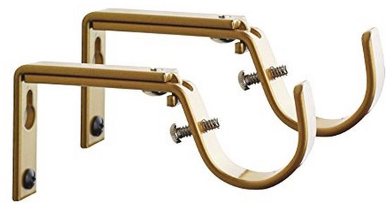 Plafond Gordijnroede Beugels, Zwarte Gordijnrail Beugel 25,4 mm/1 inch Zware Metalen Kaststang Eindsteun Poolhouders Kledingkast Flens Pijphouder, Plafond Gordijnbeugel 4-Pack Roestvrij Staal