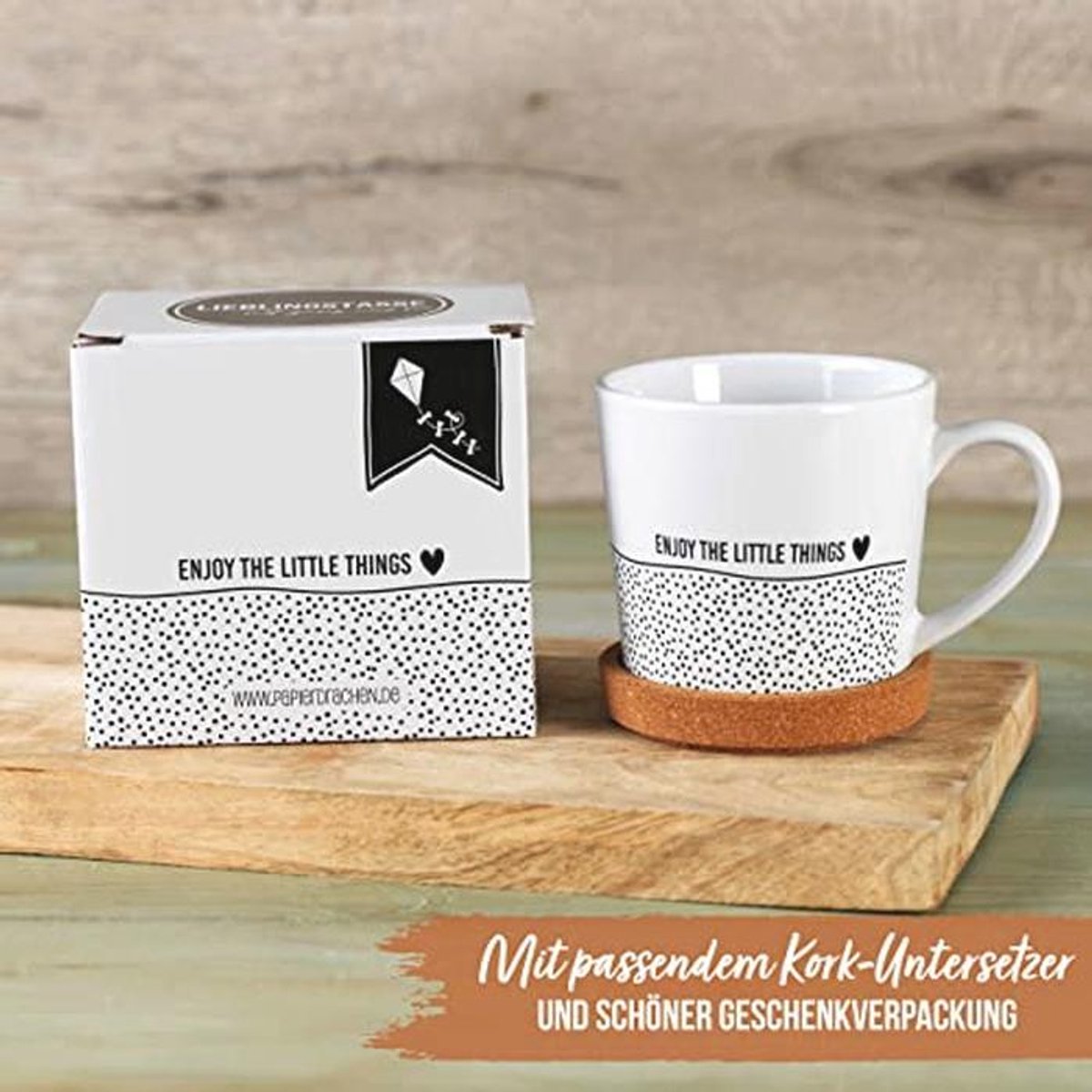 Hoogwaardige keramische mok met kurk onderzetter - decoratieve koffiemok voor elke gelegenheid — cadeau in Cadeau-ideeën - foto 4