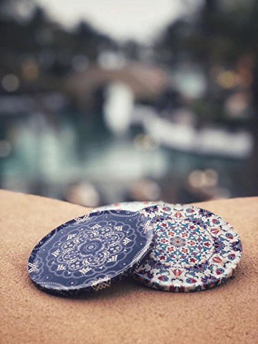 Decoratieve onderzetters set van 6 - Boho design voor glas, kopjes en kaarsen