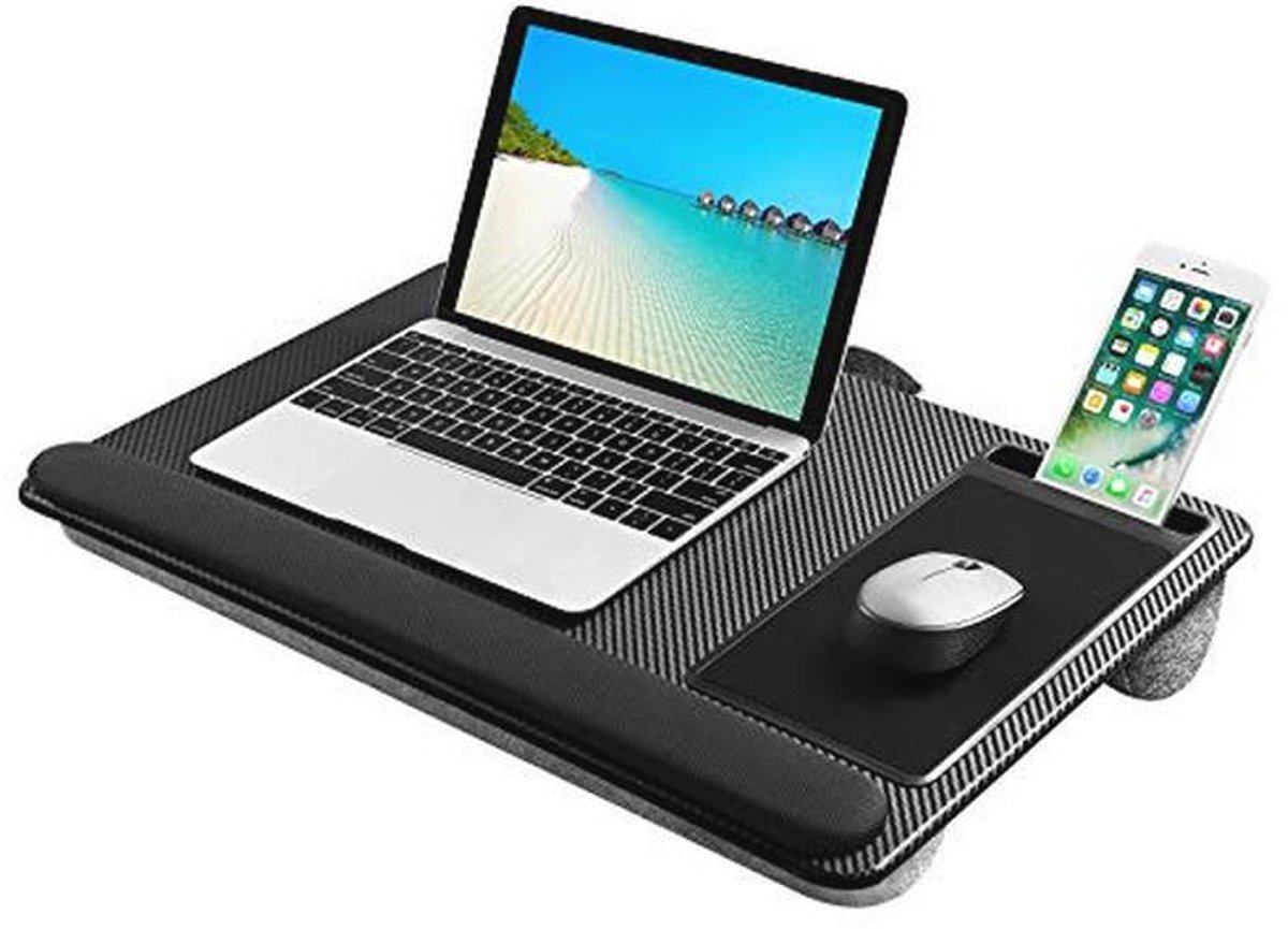 Lichtgewicht Laptop Ondersteuning met Kussen en Muismat voor Comfortabel Gebruik