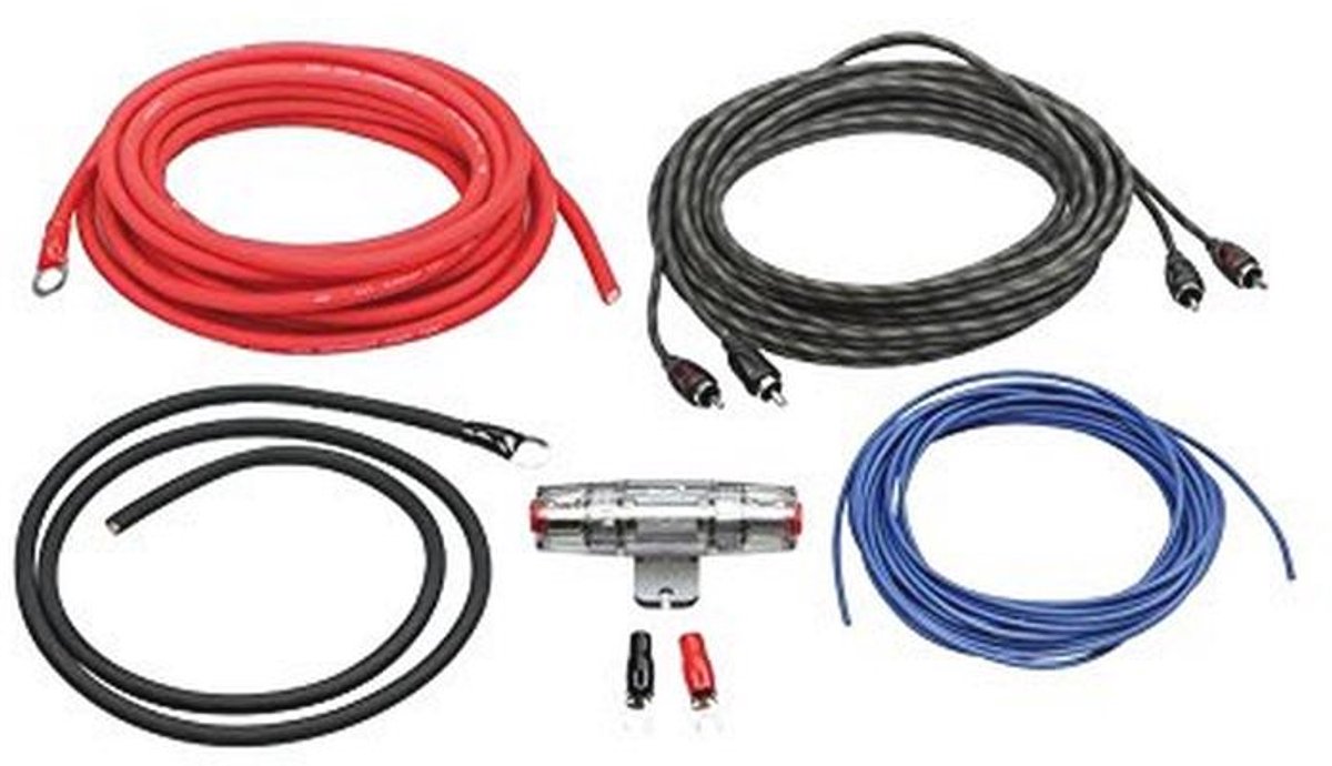 Kabelset 10 mm² voor eindversterker - Hoogwaardige aansluitset voor Car HiFi