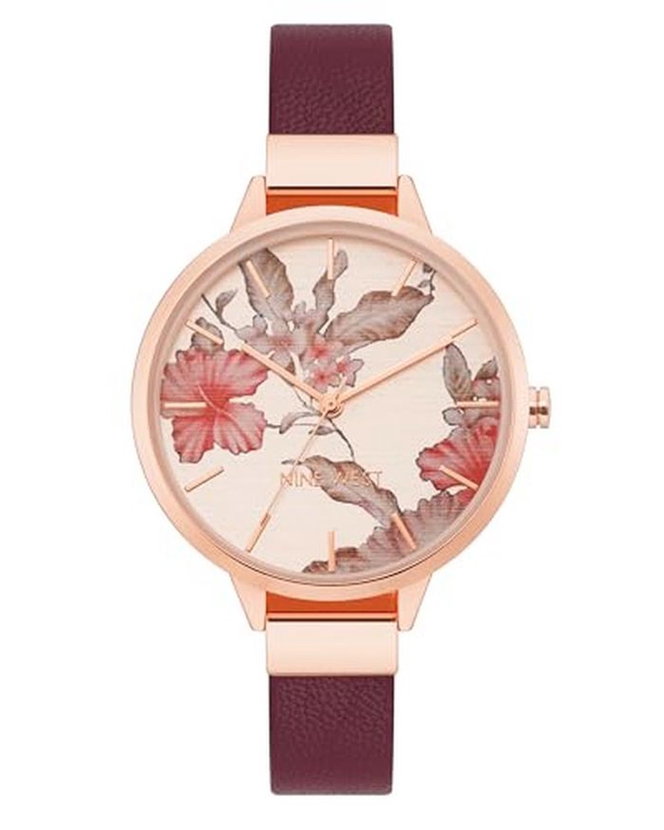 Vrouwenhorloge met Bloem Dial en Kleurige Band