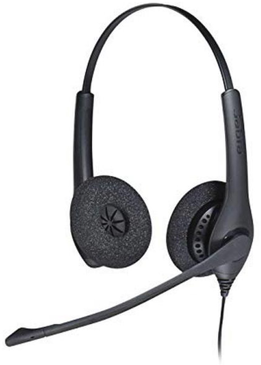 Jabra Biz 1500 QD On-Ear Stereo Headset with Quick Coupling, Cable Headphones with Noise Cancelling Microphone and Volume Point Protection for Table Phones