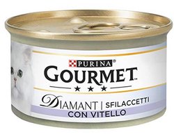 Purina Gourmet Diamond Wet Wipes for Cats with Calfskin, 24 Cans of 85 g