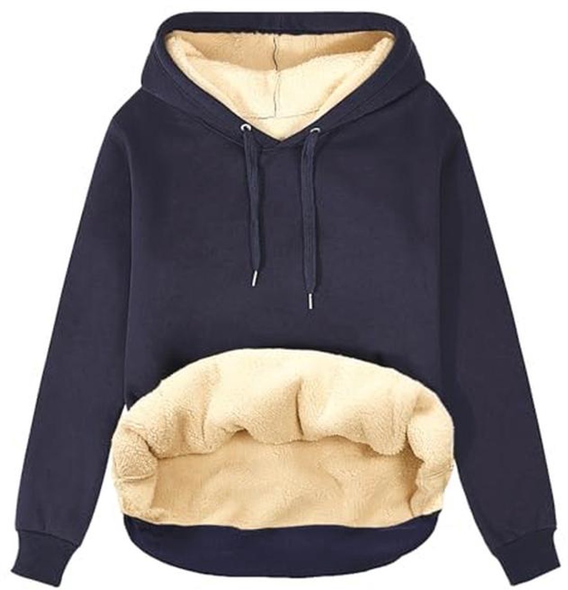 Dames fleece gevoerde hoodie | Winter casual trui met warme zakken | Oversized sweatshirt