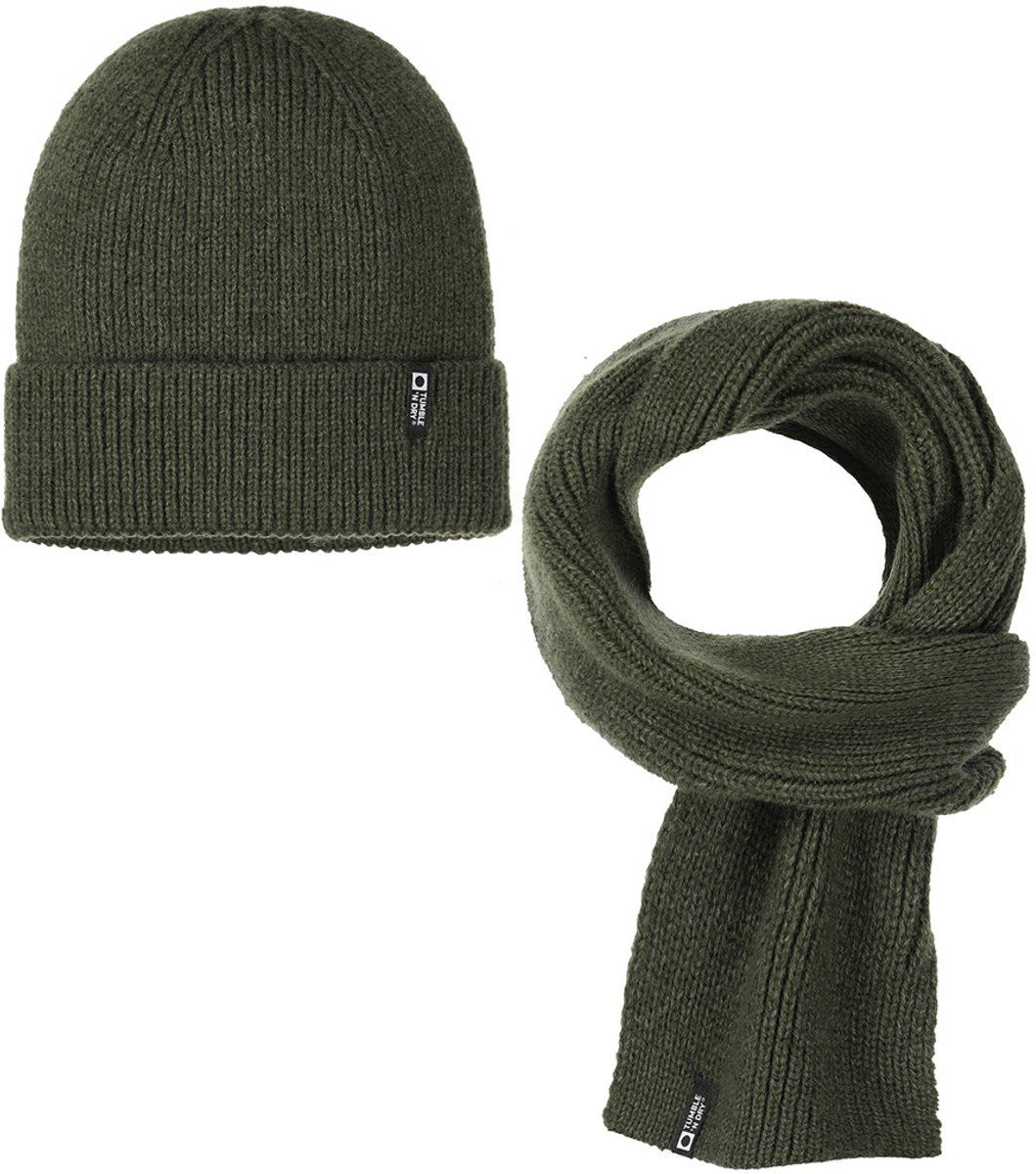 TUMBLE 'N DRY Beanie + Scarf Boys Mutsen Jongens - Groen - Maat 122/164