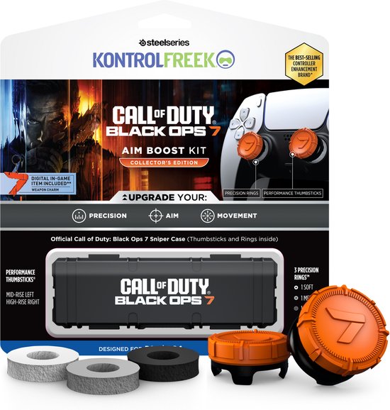 KontrolFreek Call of Duty: Black Ops 7 Aim Boost Kit – Collector’s Edition | PS4 & PS5 | Orange & Black