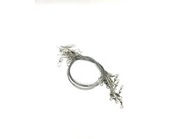 TopVisShop Stalen onderlijn - 15 stuks - Zilver - 25cm - 14kg - Roofvis kunstaas onderlijnen - Snoek onderlijn