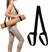 Sangle De Transport Pour Tapis De Yoga – Coton Noir Réglable 1,5 M – Portage, Rangement Et Même étirement – Lot De 1