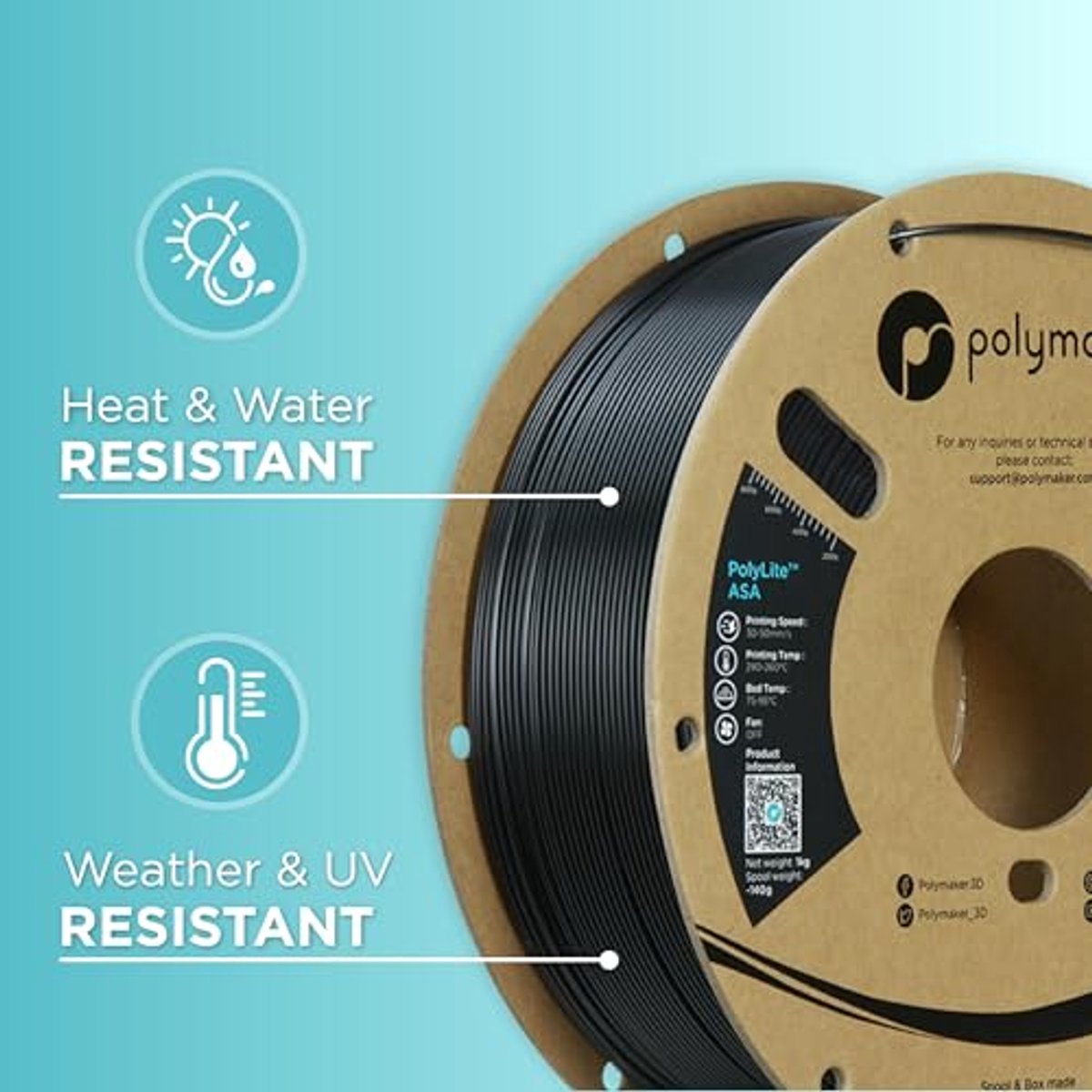 Filament ASA UV-bestendig 1.75mm - Witteringsbestendig en Hittebestendig 1kg