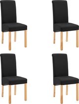 Eettafel stoelen Stof Zwart 4 STUKS / Eetkamer stoelen / Extra stoelen voor huiskamer / Dineerstoelen / Tafelstoelen / Barstoelen / Huiskamer stoelen/ Tafelstoelen / Barstoelen