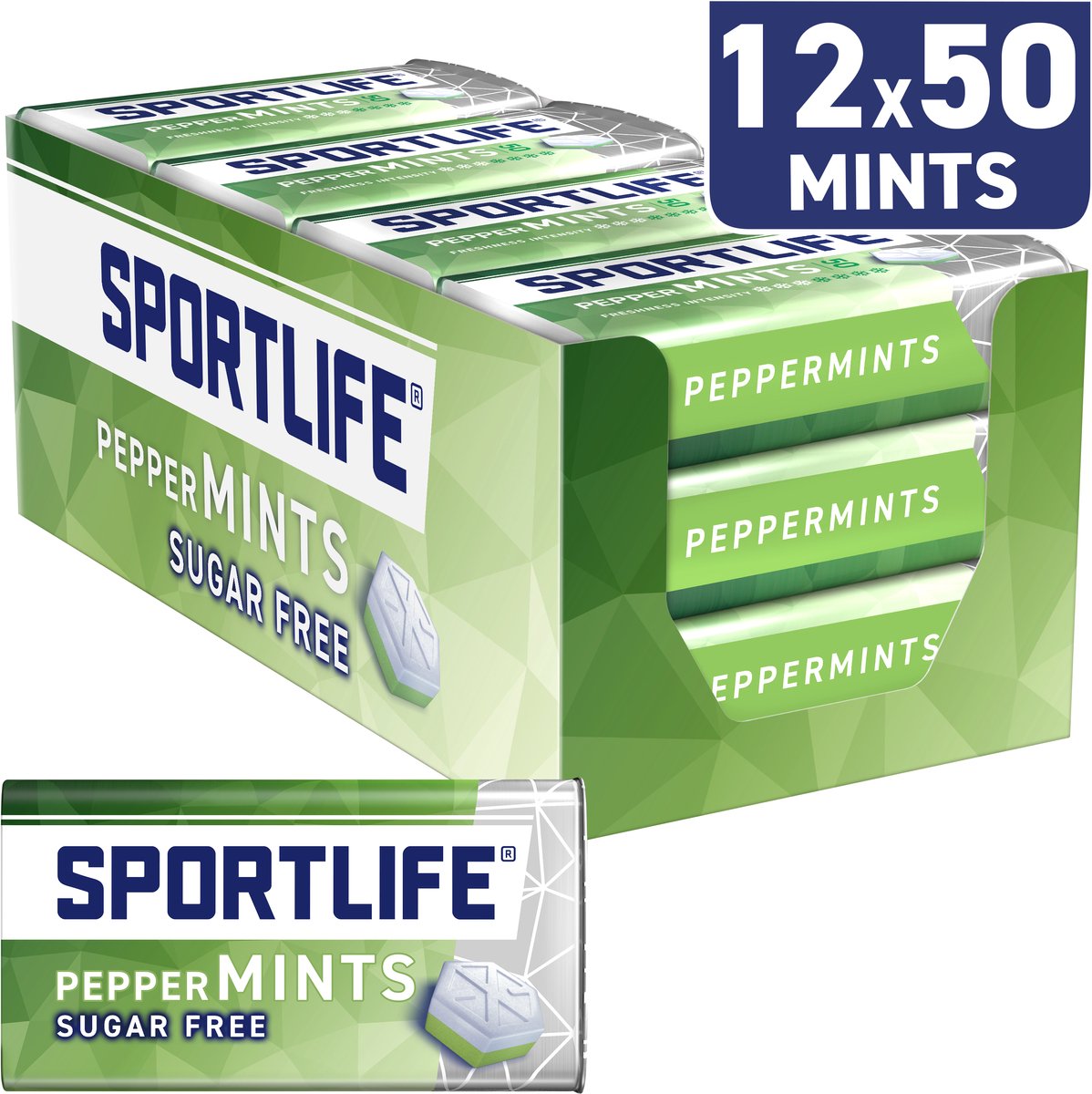 Sportlife Mints peppermints - frisse suikervrije mints - 12x35g