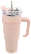Thermosbeker Edelstaal Roze met Handvat TERMO 1,2 l - Koffiebeker To Go - Theebeker - Thermische Mok - Drinkbeker