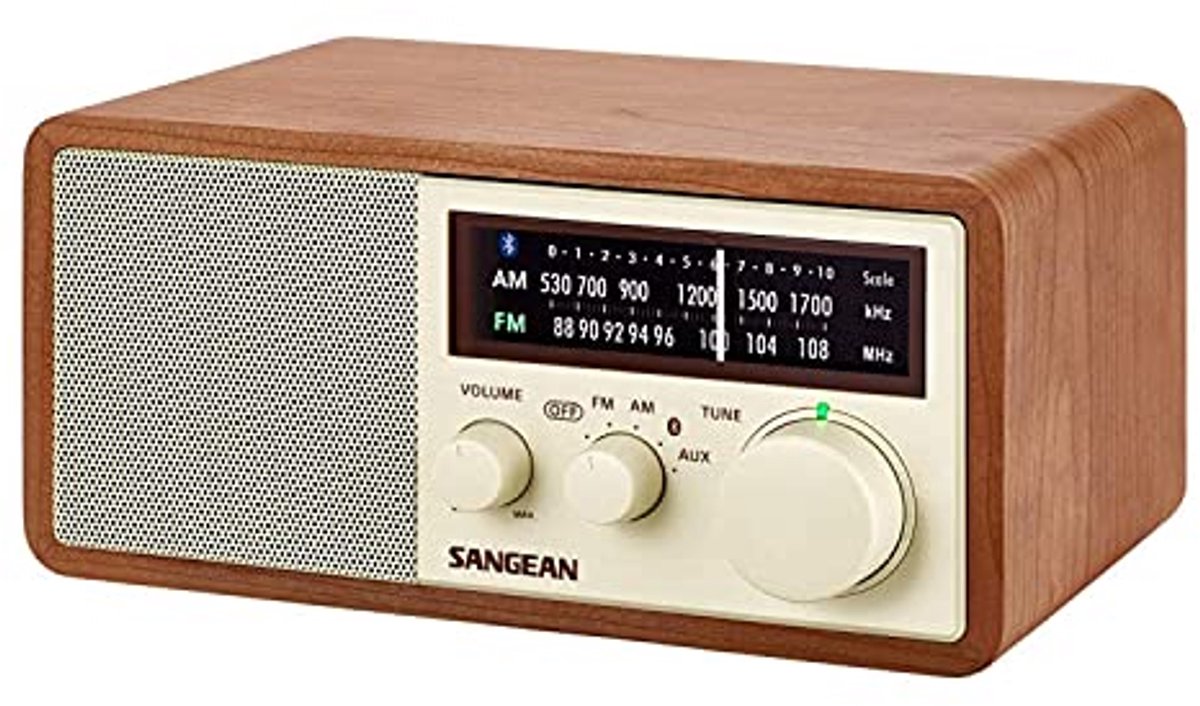 Houten Kast Radio - AM/FM met Bluetooth Verbinding