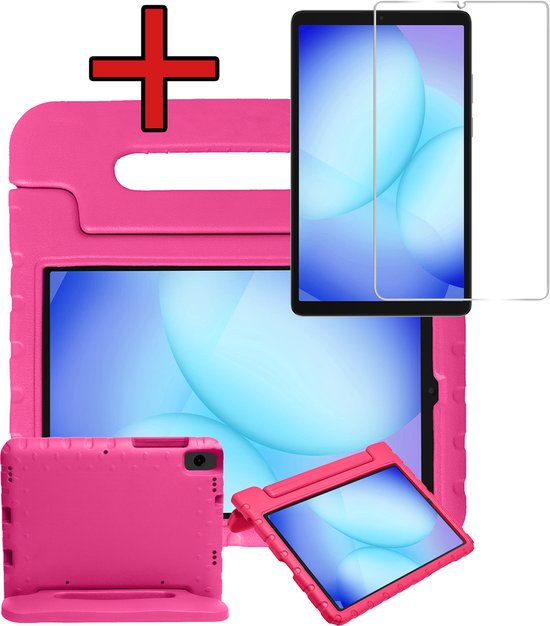 Coque Kinder Samsung Galaxy Tab A9, coque Kids , protection contre les enfants avec protection d'écran - Coque Kinder Samsung Tab A9 - Rose