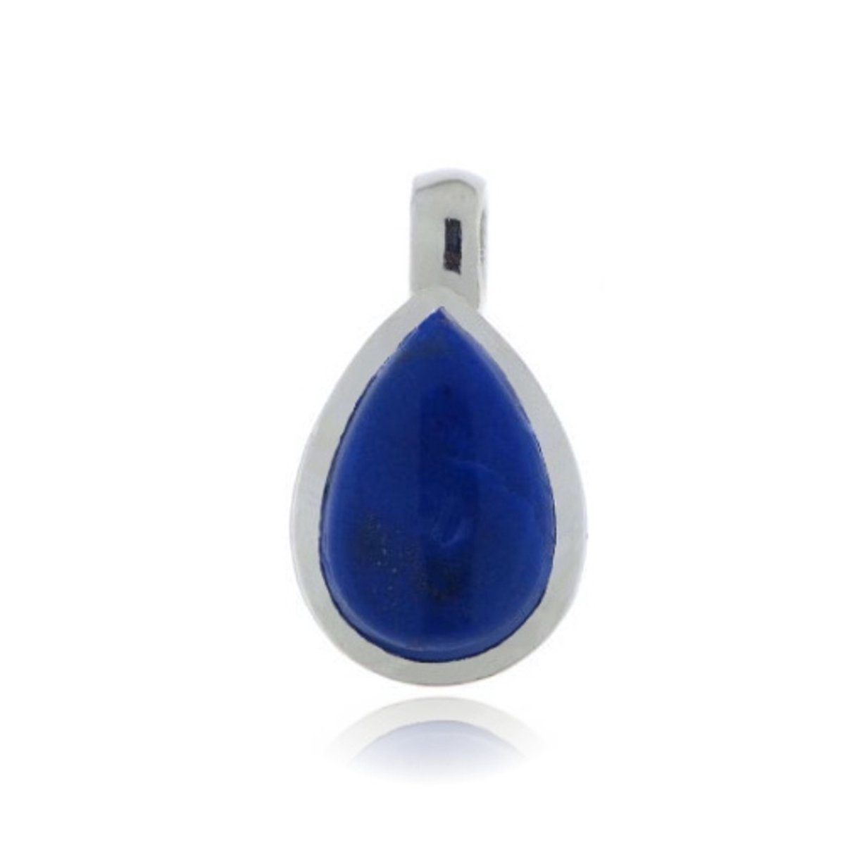 SilverGems Zilveren hanger met druppelvormige cabouchon geslepen Lapis Lazuli edelsteen