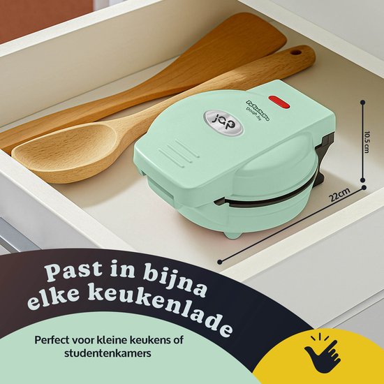 JAP Appliances Dough Joy 3in1 wafelijzer, Donutmaker, cake pop maker - Inclusief Cakepop 50 stokjes - Groen - PFAS-vrij van JAP Appliances — afbeelding 3