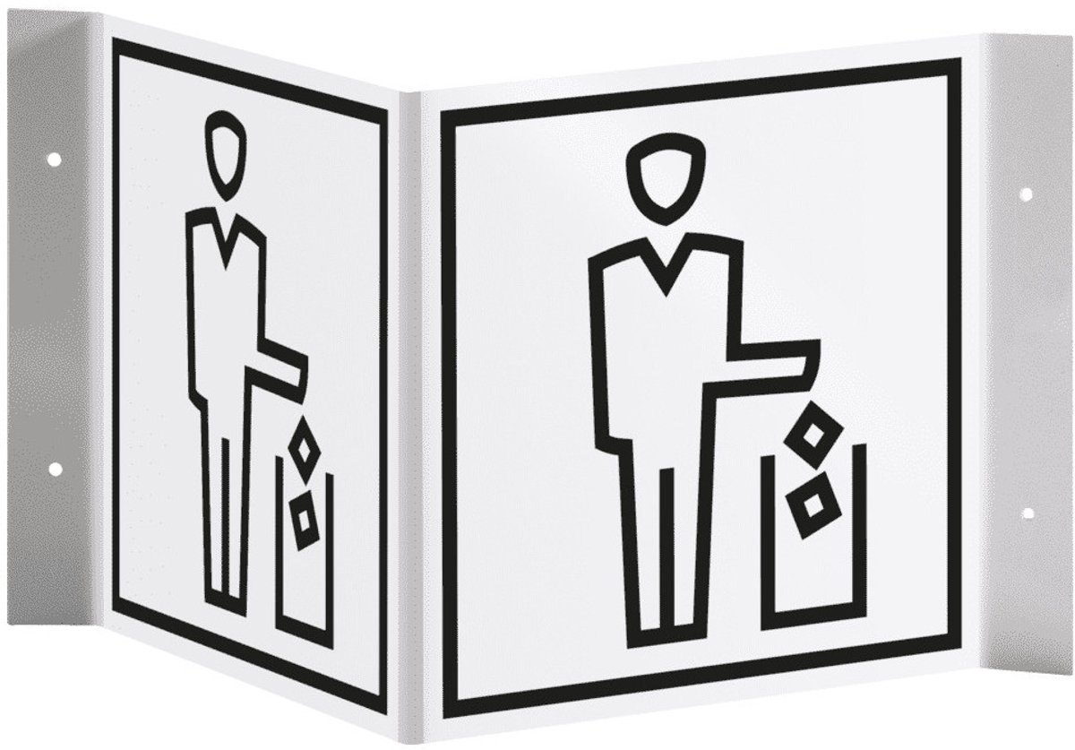 Panorama bord prullenbak - kunststof - 300 x 150 mm