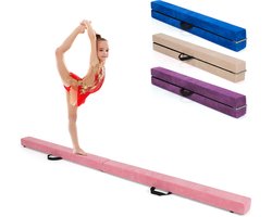 COSTWAY Evenwichtsbalk, 210 cm, opvouwbare gymnastiekbalk, balansbalk tot 70 kg belastbaar, draagbare balk met draaggrepen, gymnastiekbalk, evenwichtsbalk voor thuisgymnastiek