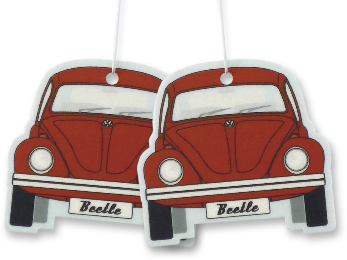 VW Collection by BRISA - Set van 2 Volkswagen luchtverfrissers met VW Kever/Beetle-motief (Meloen)