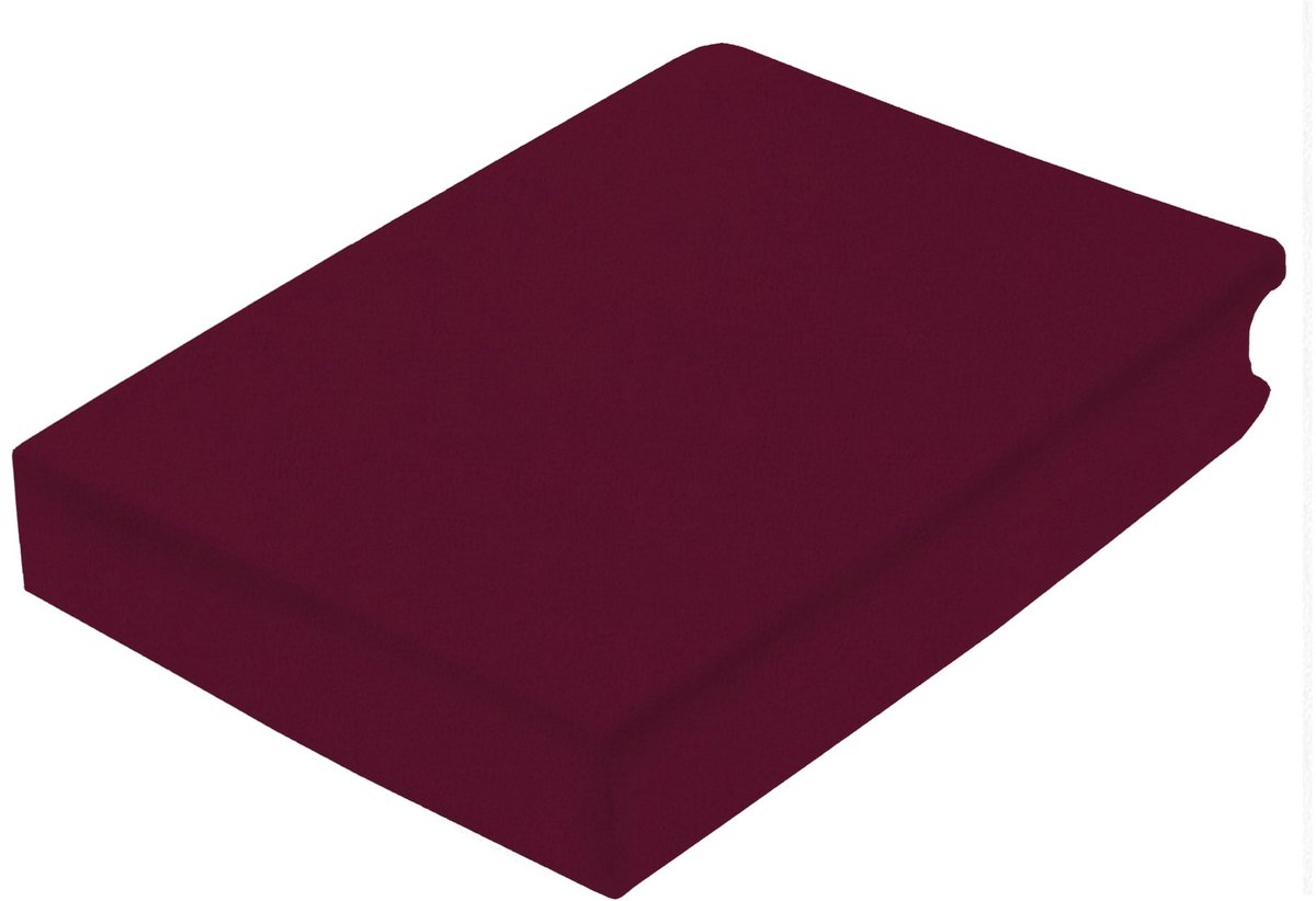 Princess Line Luxe Flanel Hoeslaken 2-Persoons - Lits-jumeaux - 200x220 cm - Extra Zacht & Warm - 100% Katoen - Bordeaux Rood- Strijkvrij - Rondom Elastiek - Hoekhoogte 40 cm - Geschikt voor Waterbed &Boxspring
