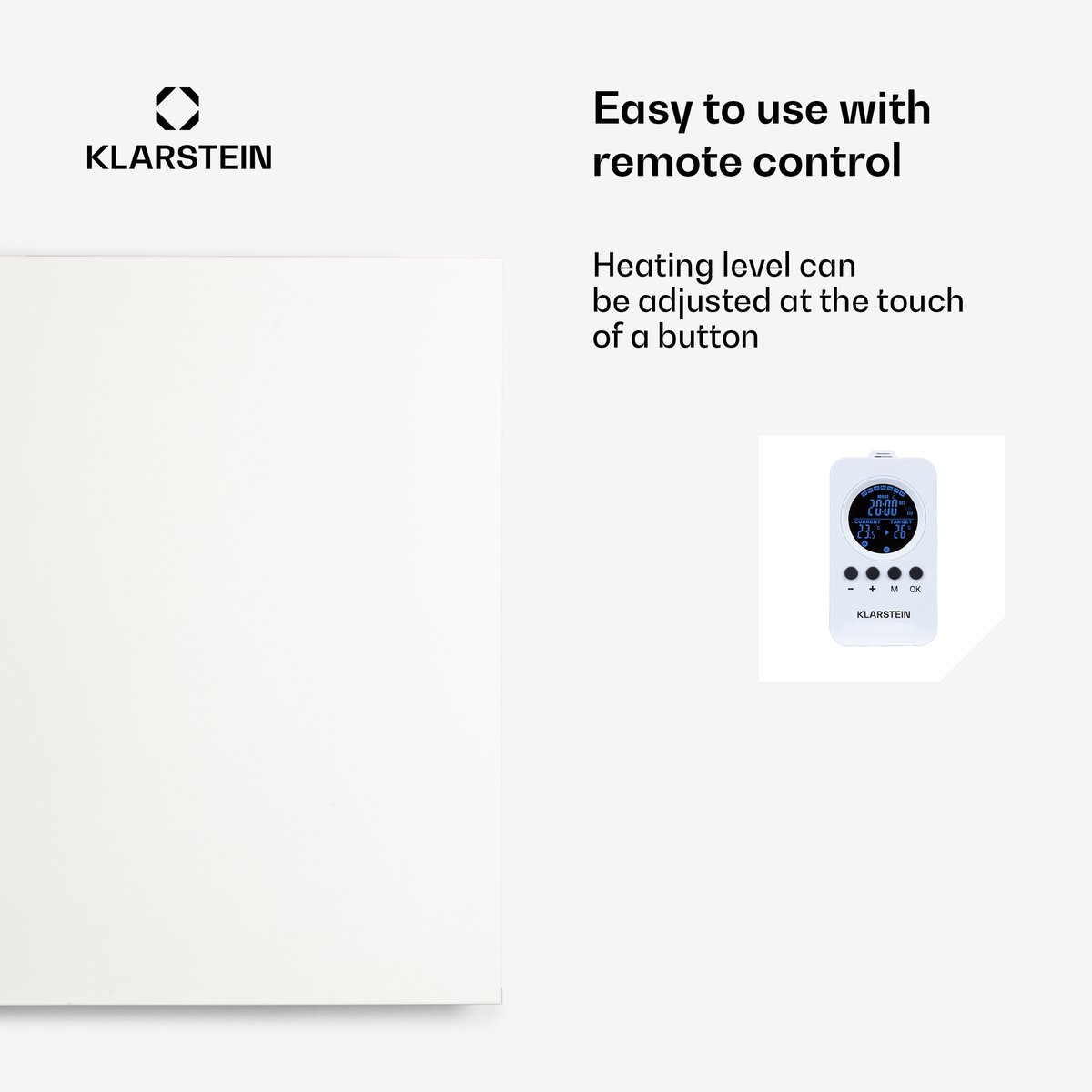 Klarstein infraroodverwarming met thermostaat, 580 watt elektrische verwarming, beeld-infraroodverwarming voor wandmontage, IR-paneel met afstandsbediening en timer, elektrische vlakke radiator, CO₂-vrije wandverwarming – foto 4