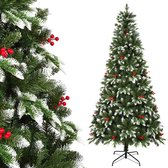 Uten Luxe uitvoering Kerstboom - Kunstkerstboom met Besjes - H225 x Ø115 cm - 1150 Takken - Groen