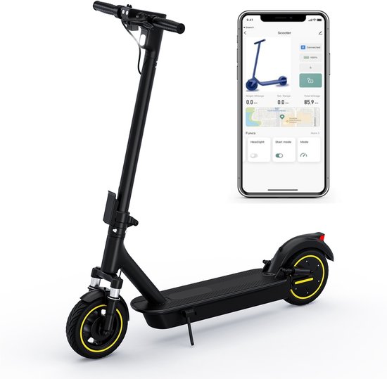 AOVOPRO ESMAX Elektrische Step met 10-inch banden, 42V 14.5AH maximaal 25 km/h, bereik tot 45 km, inclusief Smart App, geschikt voor volwassenen, met dubbele hydraulische schokbrekers voor en achter.